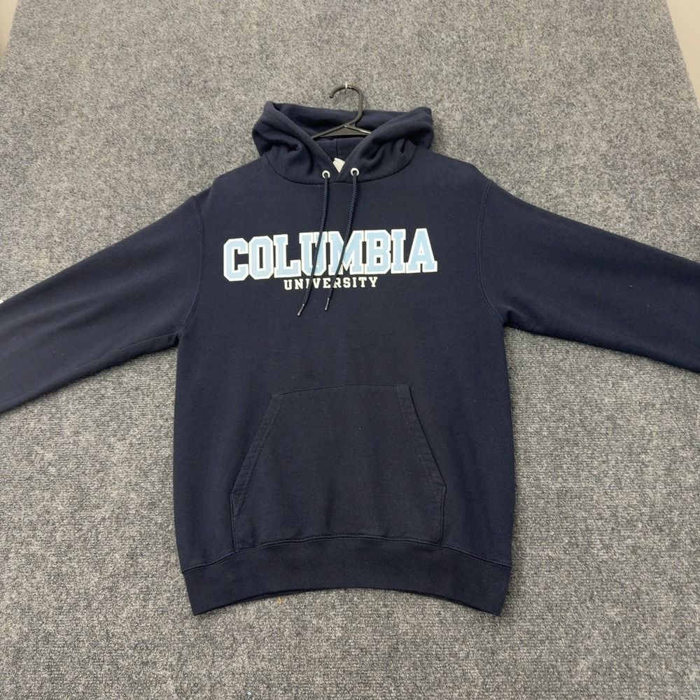 Columbia University Champion Hoodie S Navy Cotton Blend Pullover Collegiate